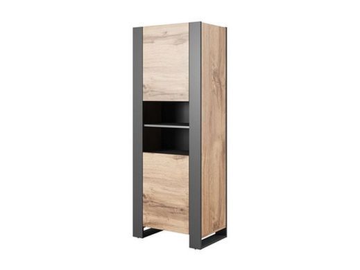 Витрина WOOD Cama Дуб Вотан / Антрацит реальная фотография