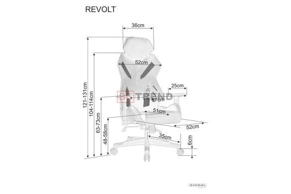 Комп'ютерне крісло REVOLT Signal Чорний / Червоний жива фотографія