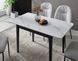 Стіл TALLINN CERAMIC Intarsio 90(120)*70 білий/чорний каркас