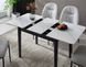 Стіл TALLINN CERAMIC Intarsio 90(120)*70 білий/чорний каркас