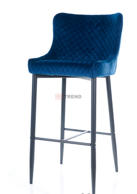Барний стілець COLIN B H-1 Velvet Signal Синій жива фотографія