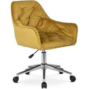 Стілець офісний поворотний оксамитовий MEBEL ELITE MONA Velvet Гірчиця жива фотографія