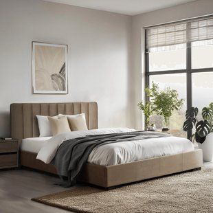 Кровать двуспальная бархатная 160x200 MEBEL ELITE MARI Velvet Беж реальная фотография