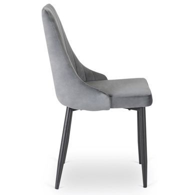 Стілець оксамитовий MEBEL ELITE BARI Velvet Сірий жива фотографія