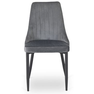 Стілець оксамитовий MEBEL ELITE BARI Velvet Сірий жива фотографія
