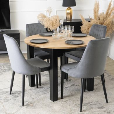 Стілець оксамитовий MEBEL ELITE BARI Velvet Сірий жива фотографія