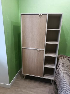 Стелаж Perfect Home Форест / Forest RG80 2-дверний Беж пісочний/ялиця сканді жива фотографія