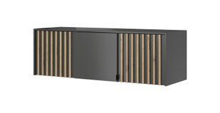 Тумба-надставка Perfect Home Нелли / Nelly 3D 3-дверная Графит/дуб артизан реальная фотография