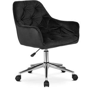Стілець офісний поворотний оксамитовий MEBEL ELITE MONA Velvet Чорний жива фотографія