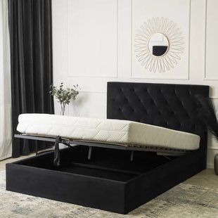 Ліжко двоспальне оксамитове MEBEL ELITE LIONEL Velvet 140x200 см Чорний жива фотографія