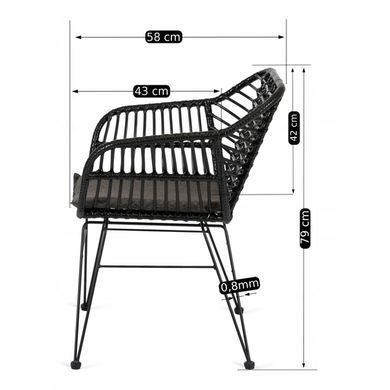 Комплект садових меблів MEBEL ELITE стіл FARGO + 4 стільці MUSA Чорний