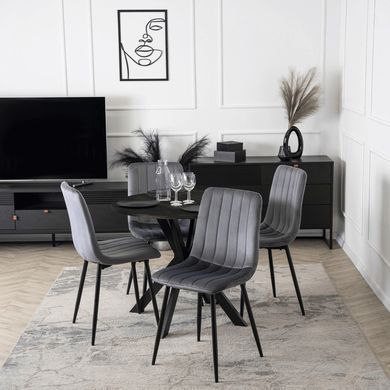 Стол MEBEL ELITE LAUREN 80X80 Черный реальная фотография