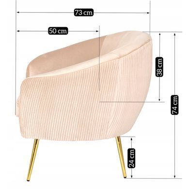 Кресло мягкое STELLA Velvet MEBEL ELITE Беж