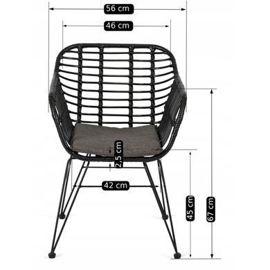 Комплект садових меблів MEBEL ELITE стіл FARGO + 4 стільці MUSA Чорний