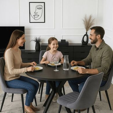 Стол MEBEL ELITE LAUREN 80X80 Черный реальная фотография