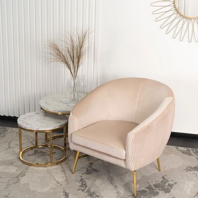 Кресло мягкое STELLA Velvet MEBEL ELITE Беж