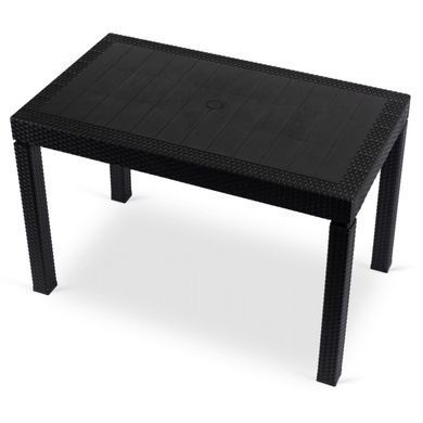 Комплект садових меблів MEBEL ELITE стіл FARGO + 4 стільці MUSA Чорний