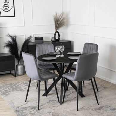 Стол MEBEL ELITE LAUREN 80X80 Черный реальная фотография