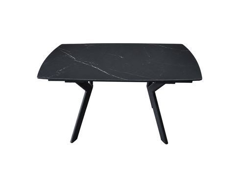 Стол NOREEN CERAMIC Intarsio 140(200)*80 черный/черный реальная фотография