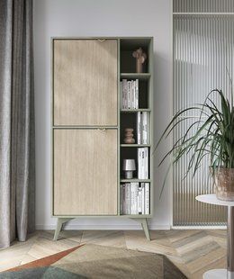 Стелаж Perfect Home Форест / Forest RG80 2-дверний Евкаліпт/ялиця сканді жива фотографія