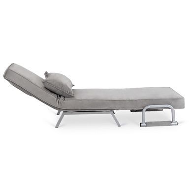 Кресло раскладное MEBEL ELITE BART Velvet Серый