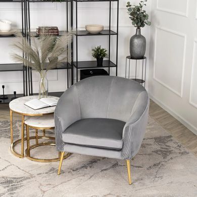Кресло мягкое STELLA Velvet MEBEL ELITE Серый