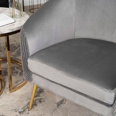 Кресло мягкое STELLA Velvet MEBEL ELITE Серый