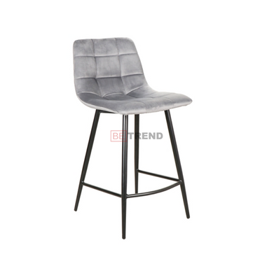 Полубарный стул MILA H-2 Velvet Signal Серый реальная фотография