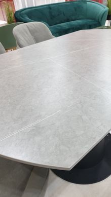 Стол раскладной TML-831 Vetro 133x85 Грей Стоун / Черный реальная фотография