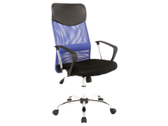 Компьютерное кресло Q-025 Signal Синий реальная фотография