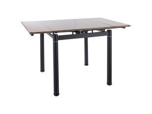 Стол GD-082 Signal 80(131)x80 Винтажный Орех / Черный Мат реальная фотография
