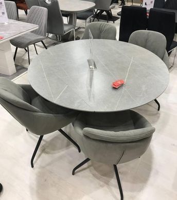 Стол раскладной TML-831 Vetro 133x85 Грей Стоун / Черный реальная фотография