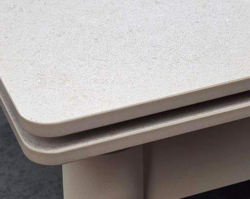 Стіл AVENTO CERAMIC Intarsio 80(130)*80 білий/кашемір жива фотографія