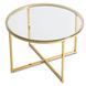 Журнальный столик FLIP MEBEL ELITE 70x70 Прозрачный/золото