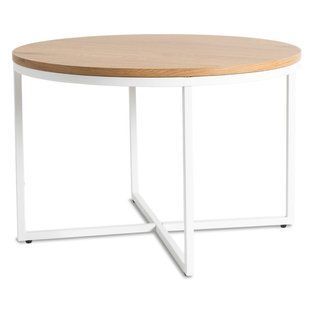 Журнальний столик HANTEL MEBEL ELITE 70x70 Дуб золотий/ Білий жива фотографія