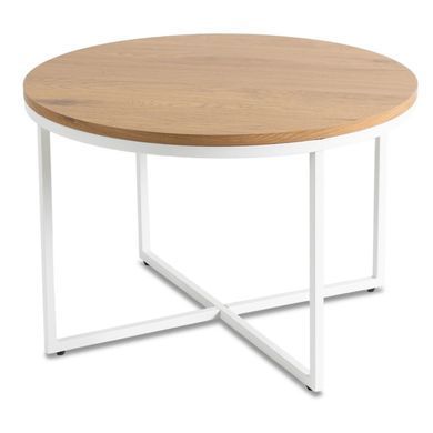 Журнальний столик HANTEL MEBEL ELITE 70x70 Дуб золотий/ Білий жива фотографія