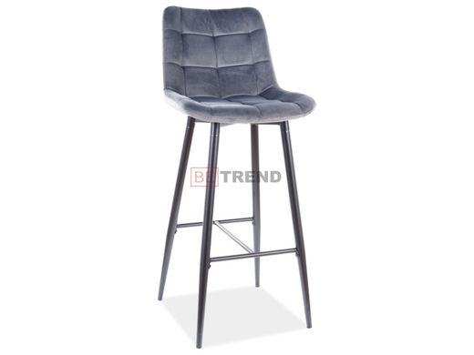 Барный стул CHIC H-1 Velvet Signal Серый реальная фотография