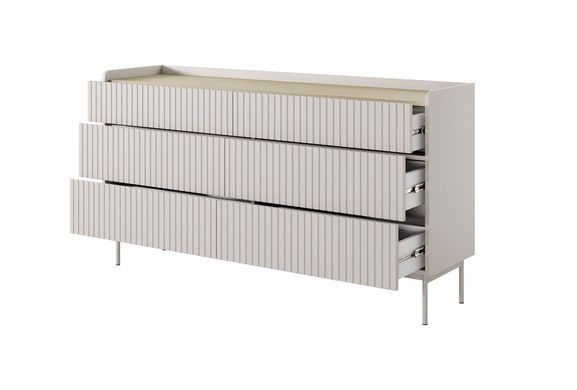 Комод Perfect Home Левел / Level с 6 ящиками 6S/153 Беж/дуб сканди реальная фотография