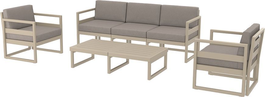 Комплект меблів для тераси Siesta Onto Mykonos Lounge Set XL Taupe Бежевий жива фотографія