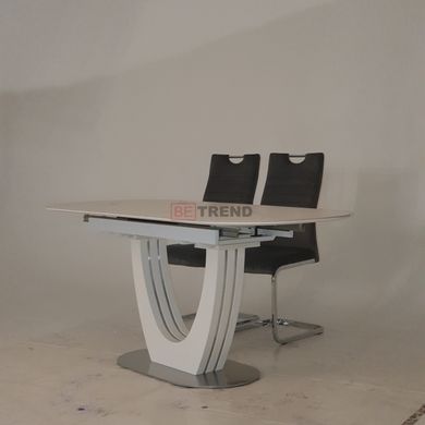 Стол раскладной TML-866 VETRO 130(170)x80 Белый Мрамор реальная фотография