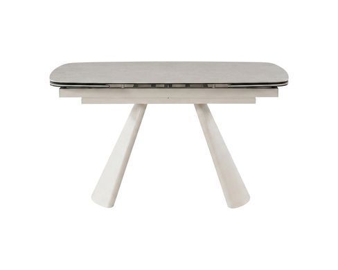 Стіл BROOKLYN CERAMIC Intarsio 140(200)*80 сірий мат/кашемір жива фотографія