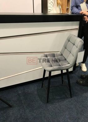 Полубарный стул CHIC H-2 Velvet Signal Серый реальная фотография