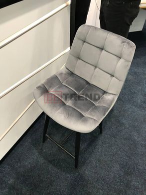 Полубарный стул CHIC H-2 Velvet Signal Серый реальная фотография