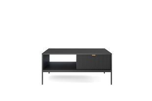 Стол журнальный Perfect Home Новая/Nova с 2 ящиками и черными ножками L104 Черный реальная фотография