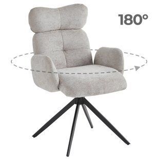 Стілець поворотний MEBEL ELITE ALVARO Сірий Букле жива фотографія