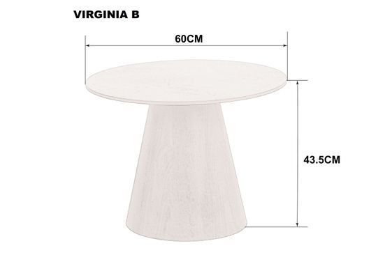 Журнальний столик VIRGINIA B Intarsio 60x60 Чорний глянець/Коричневий мат жива фотографія