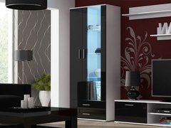 Витрина SOHO S6 2D2S Cama 192 Белый Мат / Черный Глянец