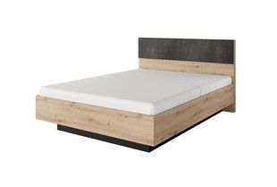 Кровать (каркас) Perfect Home Талли / Tally 160 с мягким изголовьем двуспальная Дуб артизан/антрацит реальная фотография