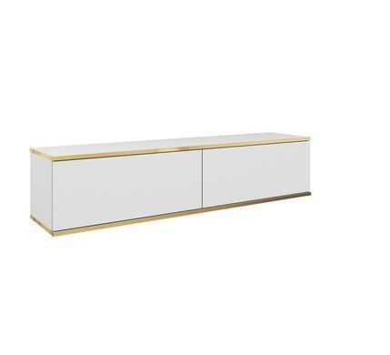 Тумба под телевизор навесная Perfect Home Оро/Oro 2-дверная RTV135 Белый реальная фотография