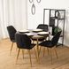 Комплект стіл MEBEL ELITE TINGA 100х100 см Чорний/золото +4 стільці LUCKY Velvet Чорний/золото